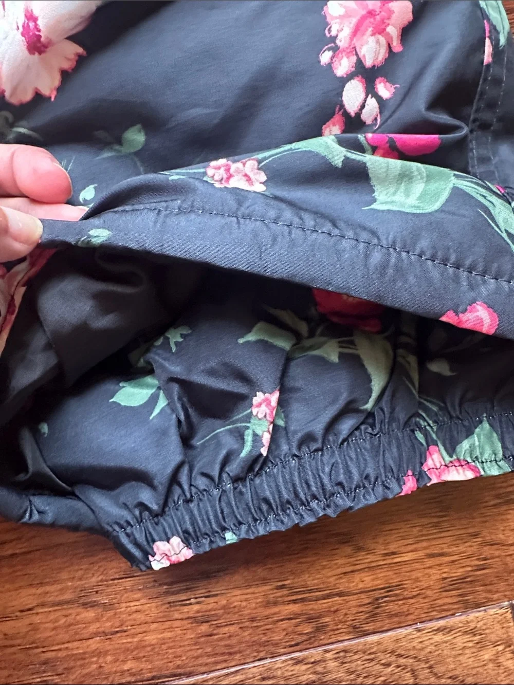 Ski jacket and pants set (black with pink flowers) - Children’s place